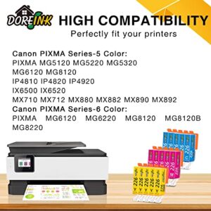 DOREINK Compatible 226 CLI226 Ink Cartridge Replacement for Canon PIXMA MG5220 MG5320 MX882 MG6120 MG6220 MX892 MG5300 MG8120 MX880 MX712 (5 Cyan, 5 Yellow, 5 Magenta) 15Pack