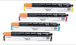 Canon GPR-31 2790B003AA 2802B003AA 2798B003AA 2794B003AA ImageRunner C5030 C5035 C5235 C5240 Toner Cartridge Set (Black Cyan, Yellow, Magenta 4-Pack) in Retail Packaging
