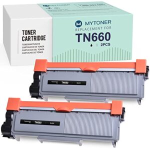 mytoner tn660 compatible toner cartridge replacement for brother tn660 tn-660 tn630 tn-630 high yield printer ink (black, 2-pack)