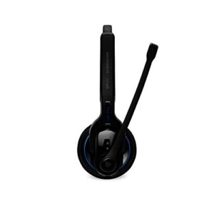sennheiser mb pro 1 uc ml (506043) – single-sided, dual-connectivity, wireless bluetooth headset | for desk/mobile phone & softphone/pc connection| w/ hd sound & skype for business certified (black)