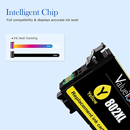 Valuetoner Remanufactured Ink Cartridge Replacement for Epson 802XL 802 XL T802XL T802 XL to use with Workforce Pro WF-4720 WF-4730 WF-4734 WF-4740 EC-4020 EC-4030 EC-4040 Printer (4 Pack)
