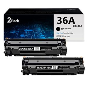 36a black toner cartridge cb436a – eaxiu 2pack compatible replacement for hp 36a | cb436a m1522n mfp m1523nf mfp m1120 mfp p1505 p1505n printer ink, 36a cb436a toner