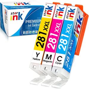 starink compatible ink cartridge replacement for canon 281 xxl cli-281xxl color for tr8620 tr8520 ts9120 tr7520 ts8220 ts6120 ts6320 ts6220 ts8320 tr7500 tr8500 printer(cyan magenta yellow) 3-pack