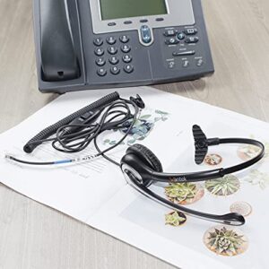 Phone Headset with Microphone Noise Cancelling & Mute Switch, RJ9 Telephone Headsets Compatible with Cisco Office Landline Phones 6851 6945 7841 7861 7942 7945 7961 7962 7965 8811 8841 8845 8851 8861