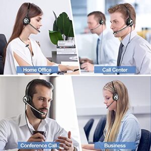 Phone Headset with Microphone Noise Cancelling & Mute Switch, RJ9 Telephone Headsets Compatible with Cisco Office Landline Phones 6851 6945 7841 7861 7942 7945 7961 7962 7965 8811 8841 8845 8851 8861