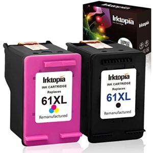 Inktopia Remanufactured for HP 61XL 61 XL Ink Cartridges High Yield (1 Black 1 Tricolor) for HP Envy 4500 5530 5534 HP Deskjet 1000 1512 2540 3050 3510 HP Officejet 4630 2620 4632 Printer