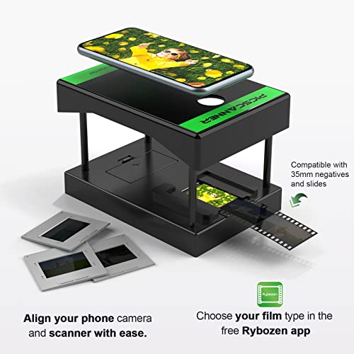 Mobile Film Scanner, 35mm Slide and Negative Scanner for Old Slides to Your Smartphone,Novelty Rugged Plastic Folding Slide Scanner with LED Backlight