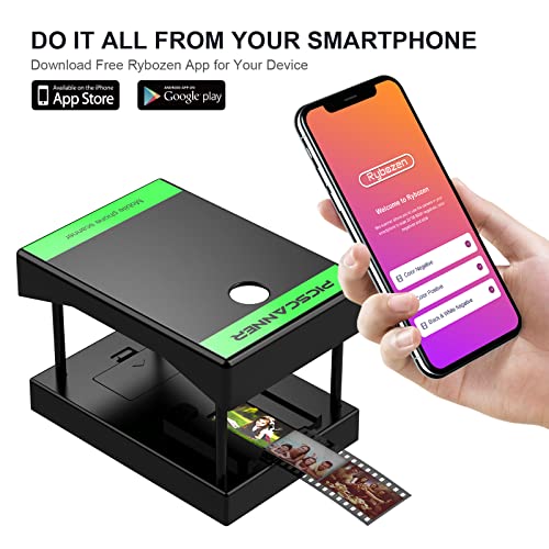 Mobile Film Scanner, 35mm Slide and Negative Scanner for Old Slides to Your Smartphone,Novelty Rugged Plastic Folding Slide Scanner with LED Backlight