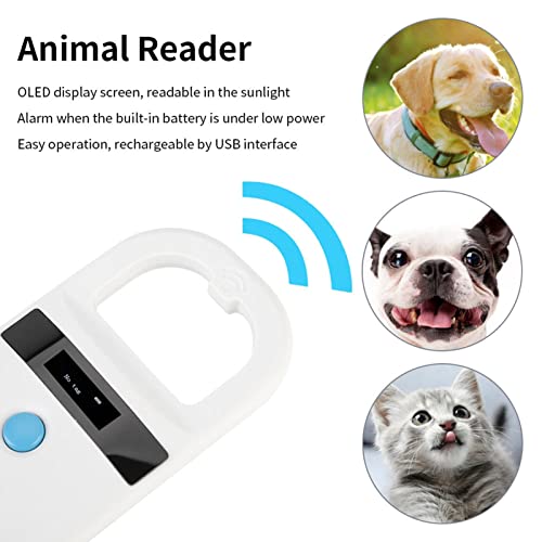 Watris Veiyi Dog Microchip Reader, Pet Microchip Scanner with OLED Display Screen, Pet Chip ID Scanner Supports FDX-B（ISO11784/11785） and EMID Microchips, for Animal Management