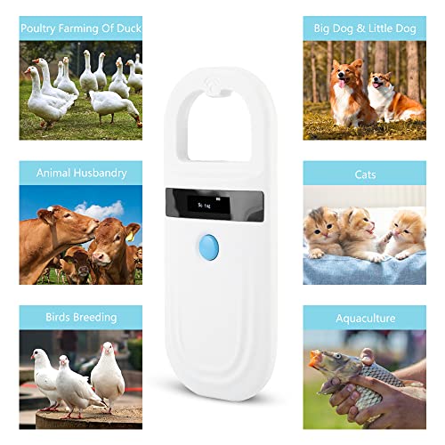 Watris Veiyi Dog Microchip Reader, Pet Microchip Scanner with OLED Display Screen, Pet Chip ID Scanner Supports FDX-B（ISO11784/11785） and EMID Microchips, for Animal Management