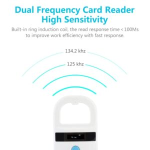 Watris Veiyi Dog Microchip Reader, Pet Microchip Scanner with OLED Display Screen, Pet Chip ID Scanner Supports FDX-B（ISO11784/11785） and EMID Microchips, for Animal Management