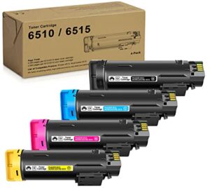 6510 / 6515 extra high capacity toner cartridge – 106r03480 106r03477 106r03478 106r03479 compatible replacement for xerox phaser 6510, workcentre 6515 printer toner 4-pack (bk/c/m/y)