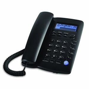 Ornin Y043 Corded Telephone with Speaker, Display, Desk Phone Only (Black)