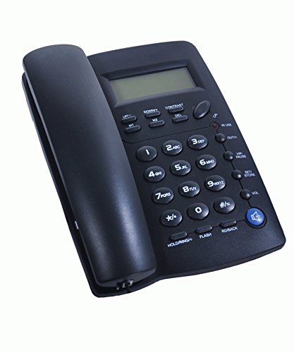 Ornin Y043 Corded Telephone with Speaker, Display, Desk Phone Only (Black)