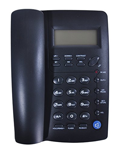 Ornin Y043 Corded Telephone with Speaker, Display, Desk Phone Only (Black)