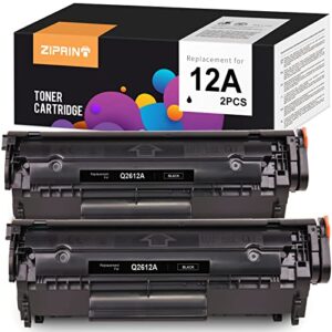 ziprint compatible toner cartridges replacement for hp 12a q2612a for hp laserjet 1010 1020 1012 1022 1022n 3015 3055 1018 3030 canon imageclass d420 d450 d480 mf4150 mf4350d mf4270 (black, 2-pack)