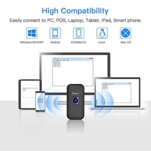 Eyoyo Mini Bluetooth 2D Barcode Scanner, 3-in-1 USB Wired/2.4G Wireless/Bluetooth Bar Code Reader Portable 1D QR Image Scanner PDF417 Data Matrix Code for iPad, iPhone, Android, Tablets or Computer PC