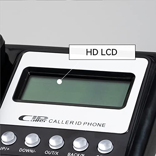 Corded Telephone Landline Telephone, Dual Interface Wired Telephone Big Button Landline Phones with Caller Identification Suitable for Office, Front Desk, Home, Hotel, Corded Landline (Black)