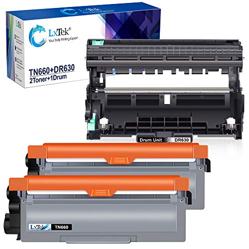 LxTek Compatible Toner Cartridge & Drum Unit Replacements for Brother TN660 TN630 TN-660 DR630 High Yield to use with HL-L2300D HL-L2320D HL-L2340DW HL-L2360DW(2 Toner Cartridges, 1 Drum Unit, 3 Pack)