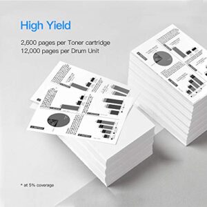 LxTek Compatible Toner Cartridge & Drum Unit Replacements for Brother TN660 TN630 TN-660 DR630 High Yield to use with HL-L2300D HL-L2320D HL-L2340DW HL-L2360DW(2 Toner Cartridges, 1 Drum Unit, 3 Pack)