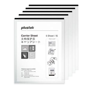 Plustek A4 / Letter Size Document Carrier Sheets (Pack of 5) - Protects Fragile Paper and A3 Size Document by Folding…