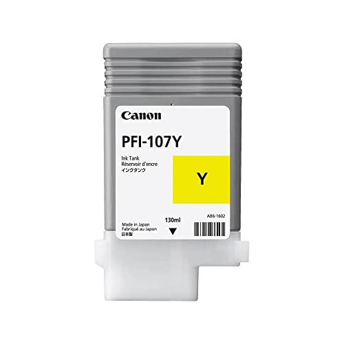 Canon PFI-107Y 130ml Ink Tank for iPF680/685/780/785, Yellow