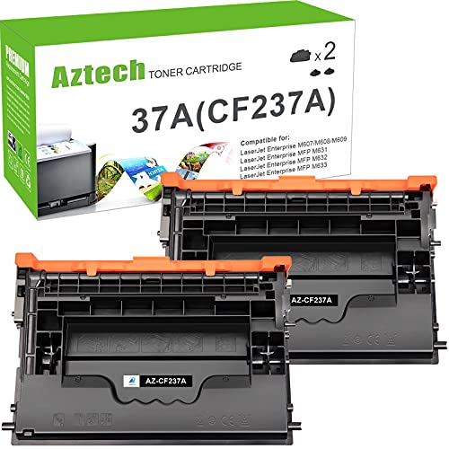 Aztech Compatible Toner Cartridge Replacement for HP 37A CF237A M607 M608 Toner Enterprise M607n M607dn M608n M608dn M608x M609 MFP M631 M632 M633 Ink Printer (Black, 2-Packs)