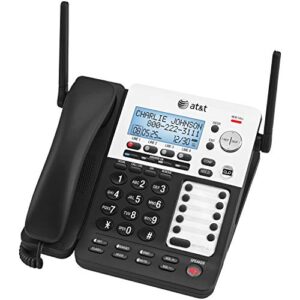 at&t sb67138 sb67138 dect 6.0 phone/answering system, 4 line, 1 corded/1 cordless handset