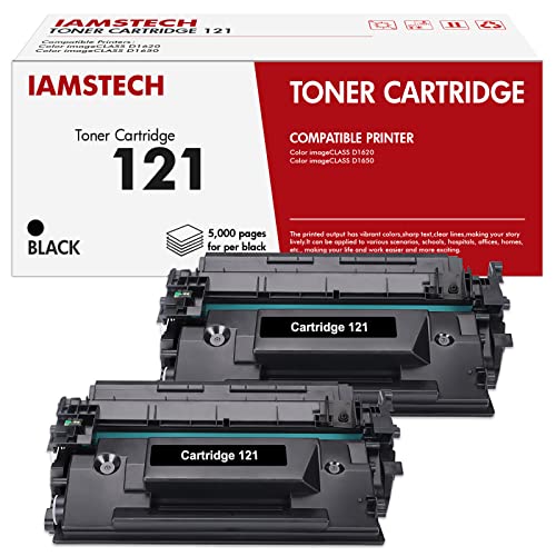 iamstech 121 Toner Cartridge Compatible Replacement for Canon 121 CRG-121 Toner Cartridge for Canon imageCLASS D1620 D1650 Printer Ink (Black, 2-Pack, High Yield)