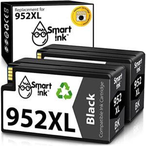 smart ink compatible ink cartridge replacement for hp 952 xl 952xl (2 black, pigment ink cartridges combo pack) to use with officejet pro 7720 7740 8200 8210 8216 8700 8710 8715 8720 8725 8730 8740