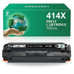 414x toner cartridge greensky compatible replacement for hp 414x w2020x 414a w2020a used with hp color laserjet pro mfp m479fdw m454dw m454dn m479fdn m479dw m479 m454 printer (1 black, no chip)