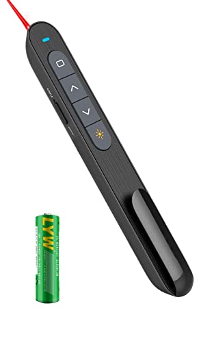 Presentation Clicker Wireless Presenter Remote, PPT Presentation Clicker with Hyperlink &Volume Remote Control Presentation Clicker Pointer Slide Advancer for Keynote/PPT/Mac/PC(Battery Included)