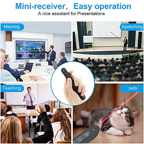 Presentation Clicker Wireless Presenter Remote, PPT Presentation Clicker with Hyperlink &Volume Remote Control Presentation Clicker Pointer Slide Advancer for Keynote/PPT/Mac/PC(Battery Included)