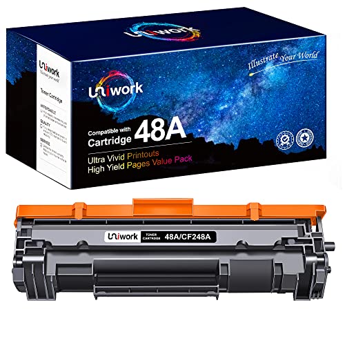 Uniwork 48A CF248A Toner Cartridges Compatible Toner Cartridge Replacement for HP 48A Toner Cartridge Black CF248A Compatible for Laserjet Pro M15w M29w M30w M31w MFP M28w M16w Printer Toner, 1 Pack