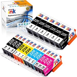 starink compatible ink cartridge replacement for canon pgi-225 cli-226 pgi225 cli226 for pixma mg5320 mg5220 mg6120 mg6220 mg8120 mx882 mx892 mx712 mx880 printer(6 pgbk/3bk/3c/3m/3y),18 pack