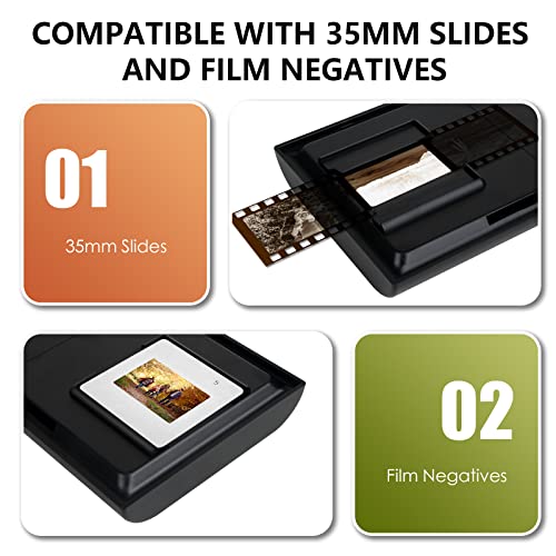 Mobile Film Scanner, 35mm Slide and Negative Scanner for Old Slides to JPG, Suitable for iPhone and Smartphone, Support Editing and Sharing