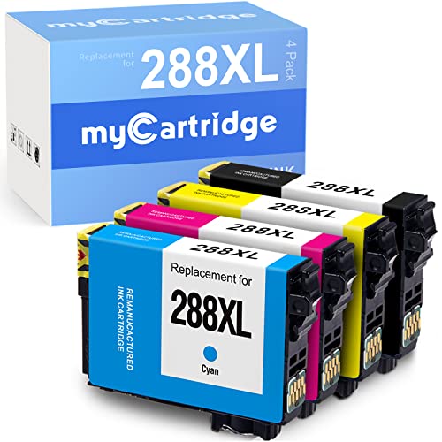 MYCARTRIDGE Remanufactured Ink Cartridge Replacement for Epson 288XL 288 XL T288XL for Epson XP-430 XP-330 XP-434 XP-440 XP-446 XP-340 Printer Ink Cartridges (1 Black,1 Cyan,1 Magenta, 1 Yellow)