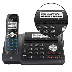 AT&T TL88102BK DECT 6.0 2-Line Expandable Cordless Phone with Answering System and Dual Caller ID/Call Waiting, 3 Handsets, Black