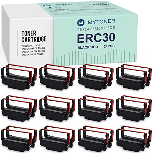 24 Pack ERC30 ERC-30 ERC 30 34 38 B/R Black Red Compatible with Ink Ribbon Cartridge for use in ERC38 NK506