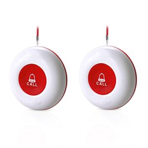 calltou wireless call buttons for caregiver pager and restaurant calling pager waterproof 500+ feet operating range for elderly/patient/disable（need to be paired with receiver to work）