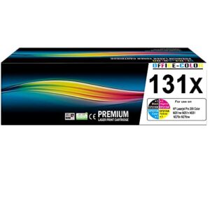 131a 131x black,cyan, magenta, yellow high-yield toner cartridges (4 pack) works with hp laserjet pro 200 color m251nw mfp m276nw m251n m276n printer ink