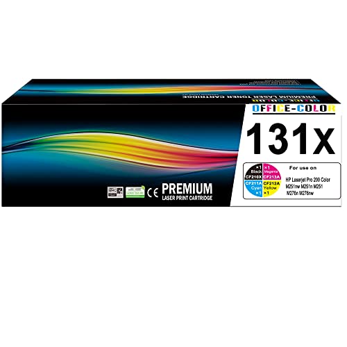 131A 131X Black,Cyan, Magenta, Yellow High-Yield Toner Cartridges (4 Pack) Works with HP Laserjet Pro 200 Color M251nw MFP M276nw M251n M276n Printer Ink