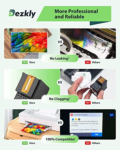 Dezkly High-Yield Ink Cartridge for 65XL, Remanufactured 65XL Ink Cartridge Tri-Color Combo Pack Works with HP AMP 100 120 Series DeskJet 2620 3720 Series Envy 5020 5030 Series N9K03A N9K04A