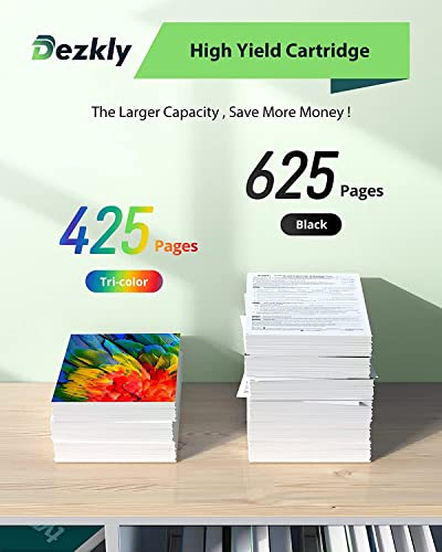 Dezkly High-Yield Ink Cartridge for 65XL, Remanufactured 65XL Ink Cartridge Tri-Color Combo Pack Works with HP AMP 100 120 Series DeskJet 2620 3720 Series Envy 5020 5030 Series N9K03A N9K04A
