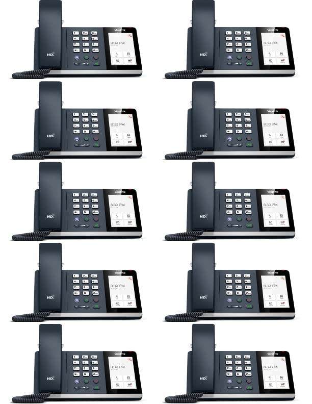 Yealink MP54-TEAMS Edition Desk IP Phone [10 Pack] Cost-Effective IP Phone for Team, 4 inch (800 x 480) Capacitive Touch Screen, PoE, Power Adapter Not Included…