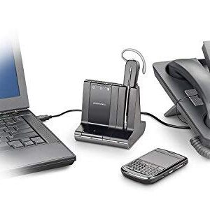 Plantronics Savi W745 Wireless Office Headset System with Spare Battery (Renewed)