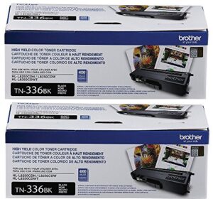 brother genuine tn336bk 2-pack high yield black toner cartridge with approximately 4,000 page yield/cartridge