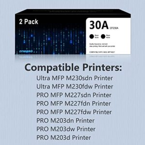 30A Toner Cartridges (2-Pack) | Replacement for HP 30A Black Toner Cartridge Works with Pro M203 Series, Pro MFP M227 Series | CF230A