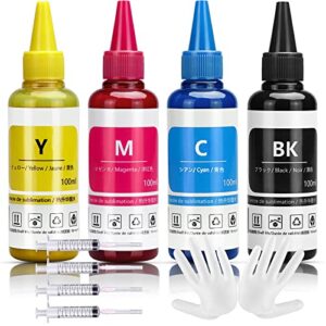 xcinkjet sublimation ink refilled for epson c88 c88+ wf7720 et2720 wf7710 et2650 et2750 wf2750 wf3620 printer(1*black 1*cyan 1*magenta 1*yellow,4-pack)