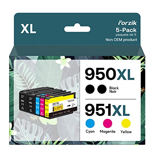 Forzik Compatible 950 XL Ink Cartridge Replacement for HP 950XL 951XL Combo Work for HP OfficeJet Pro 8600 8610 8620 8100 8630 8660 8640 8615 8625 276DW 251DW Printer